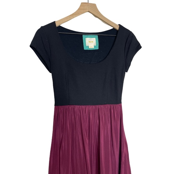 Anthropologie Maeve Color Block Silky Maxi Dress sz XS - Picture 3 of 14